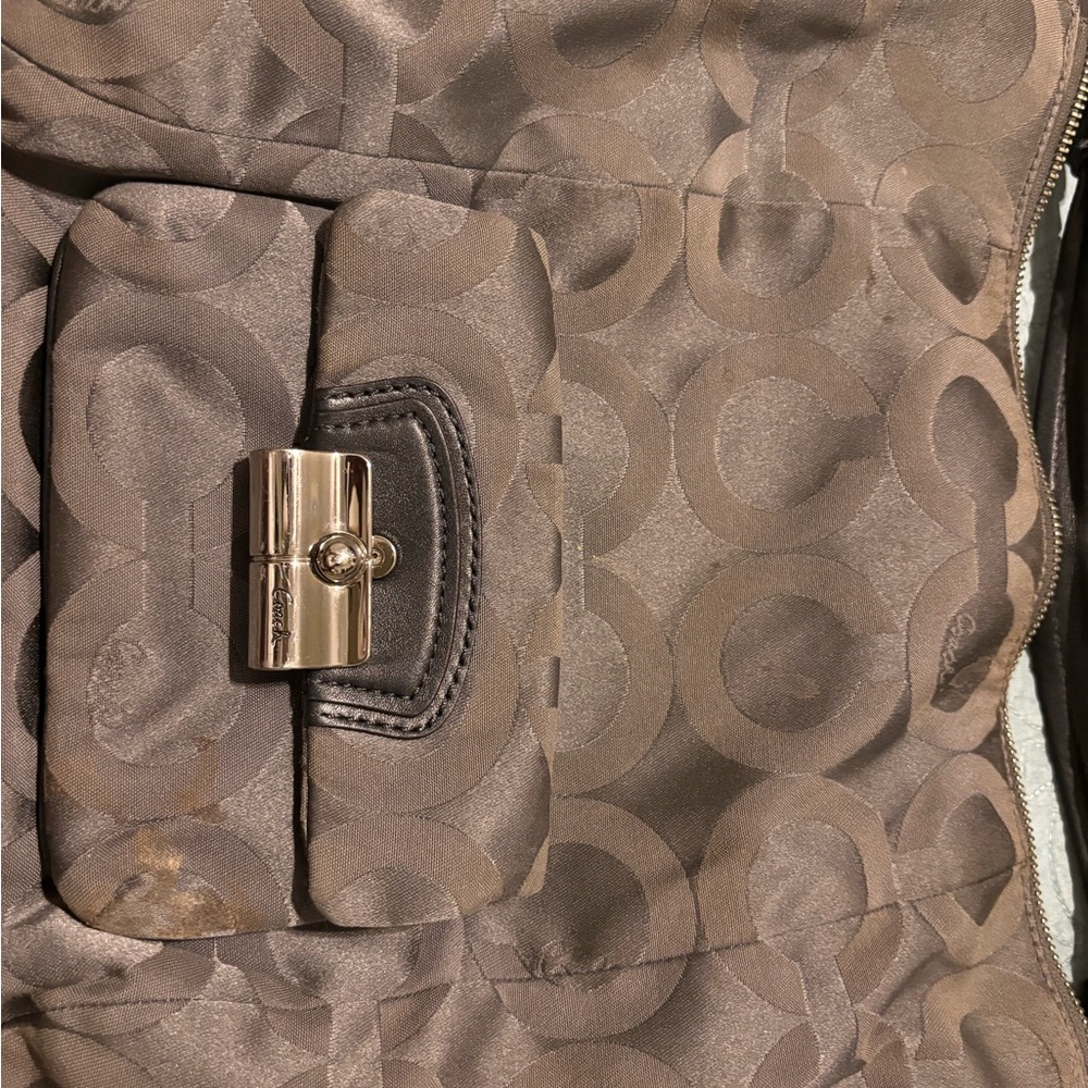 Coach Brown Patterned Shoulder Bag